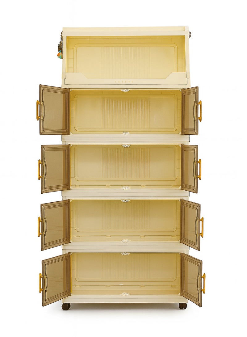 توشونكس خزانة تخزين مطبخ بلاستيكية 7 طبقات بعجلات – مساحة تخزين كبيرة - Image 3