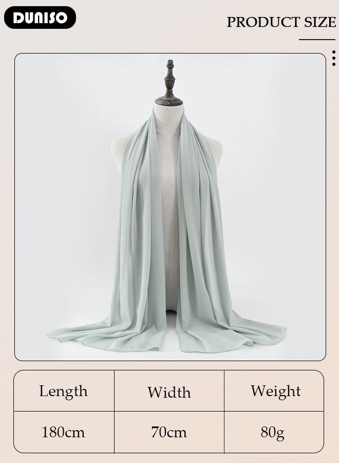 DUNISO Women's Hijab Excellent Material Solid Color Headscarf and Shawl, Soft Warm Scarf Wrapped Around Hair in Autumn and Winter, 180*70 cm Versatile and Artistic Scarf - Image 4