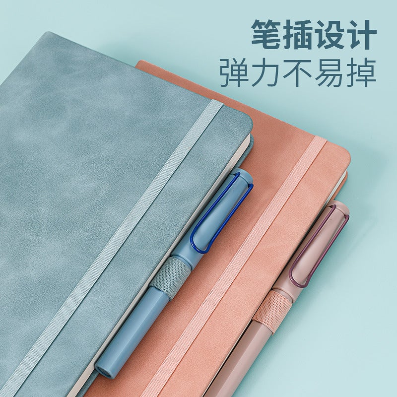 Baby Skin Leather Surface Pu Color Changing Leather Notebook Coding Index Pen Plug Design Business Meeting Printed Logo Notebook - Image 3