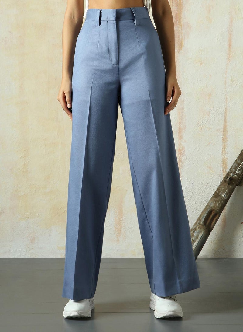 HIGH STAR Women's Infinity Cotton Blend Solid Full Length Chinos Wide Leg Trouser  - Image 5