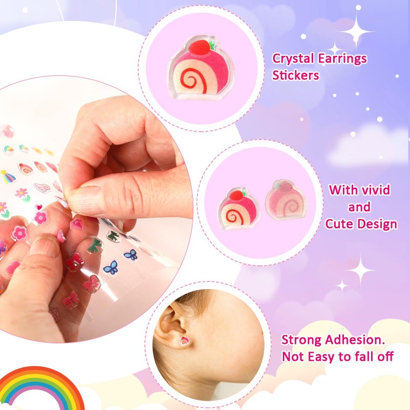 AUGSUN 240 Piece Sticker Earrings Stick on Earring for 3D Glitter Gems Stickers Self-Adhesive Sticky Earrings - Image 3