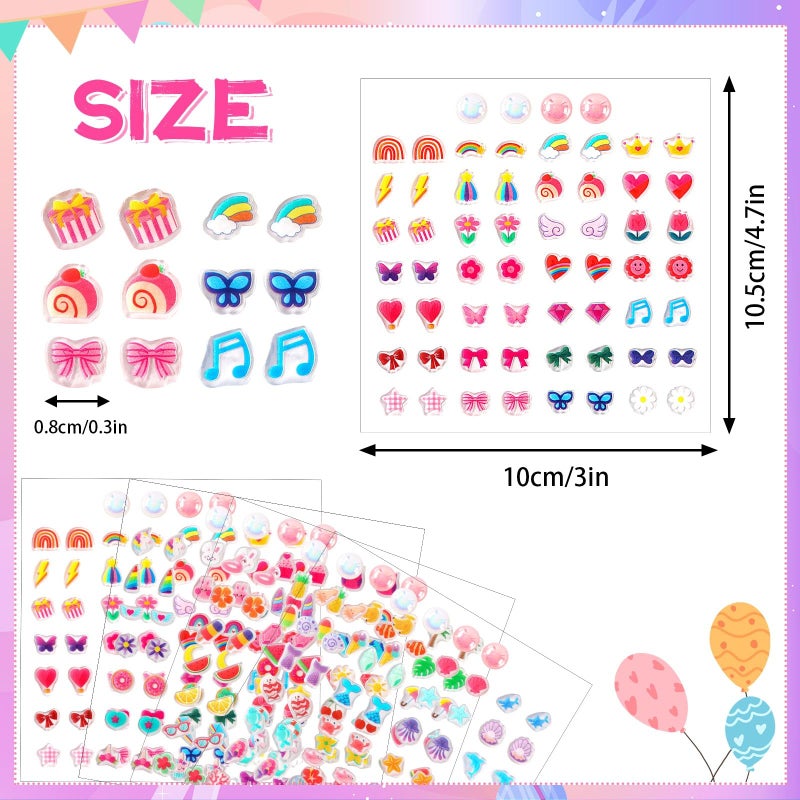 AUGSUN 240 Piece Sticker Earrings Stick on Earring for 3D Glitter Gems Stickers Self-Adhesive Sticky Earrings - Image 2
