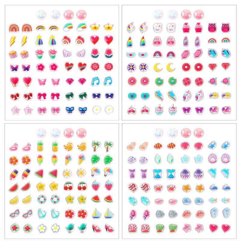 AUGSUN 240 Piece Sticker Earrings Stick on Earring for 3D Glitter Gems Stickers Self-Adhesive Sticky Earrings - Image 1