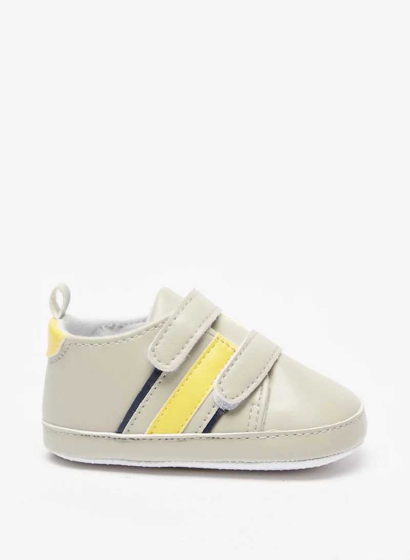 ال بي ال من شو اكسبرس Boys Striped Booties with Hook and Loop Closure