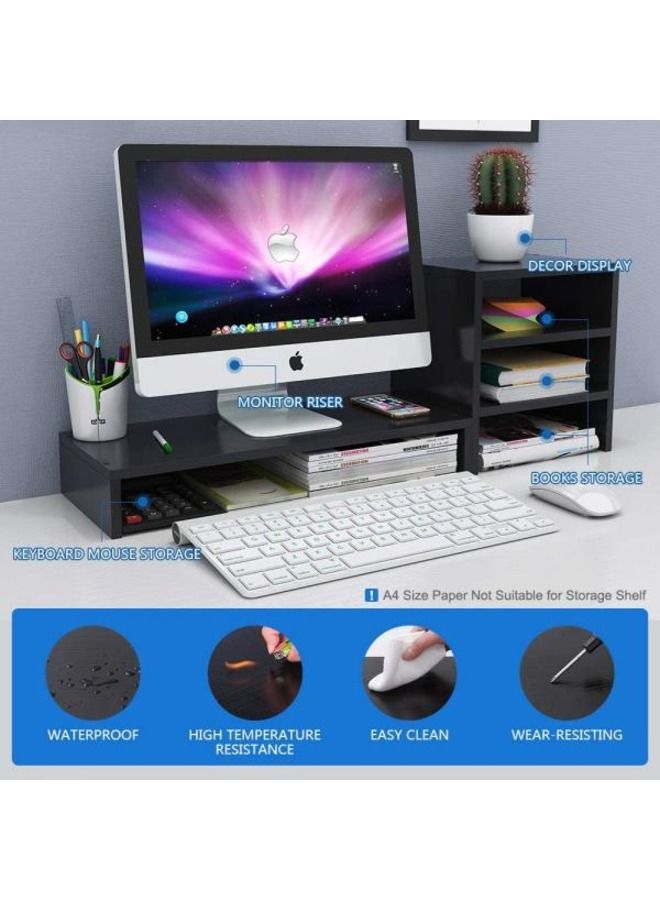 Home2Go حامل شاشة + رف تخزين أسود  - Image 4