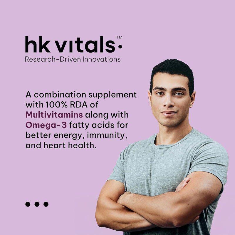 hk vitals Multivitamin with Omega-3 Supplement (60 Capsules) - Image 2