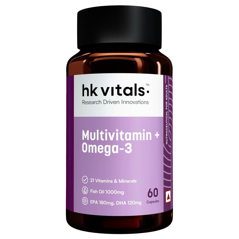 hk vitals Multivitamin with Omega-3 Supplement (60 Capsules) - Image 1