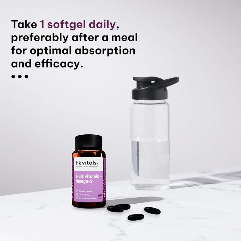 hk vitals Multivitamin with Omega-3 Supplement (60 Capsules) - Image 4