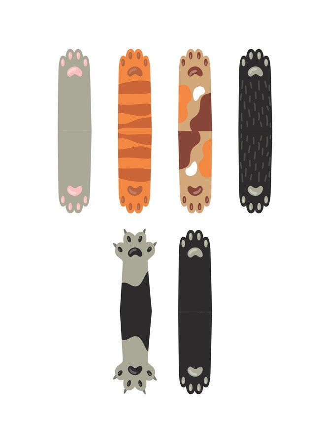 OneOclock Magnetic Bookmarks - Assorted Cute Book Markers Clip Set for Teachers Students Book Lovers Reading?for School Office Home Supplies, Cat Paws Magnet Page Markers (6 Pieces) (cat) - Image 2