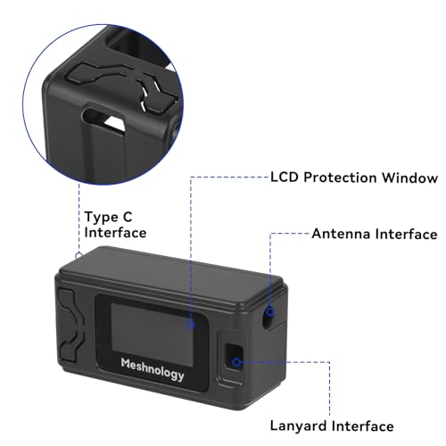 Meshnology 2 Pack Case for ESP32 LoRa V3 Module Board Device Antenna OLED Protection Case with Type C and Copper Tube Antenna Interface (N30 Version,Black) - Image 5