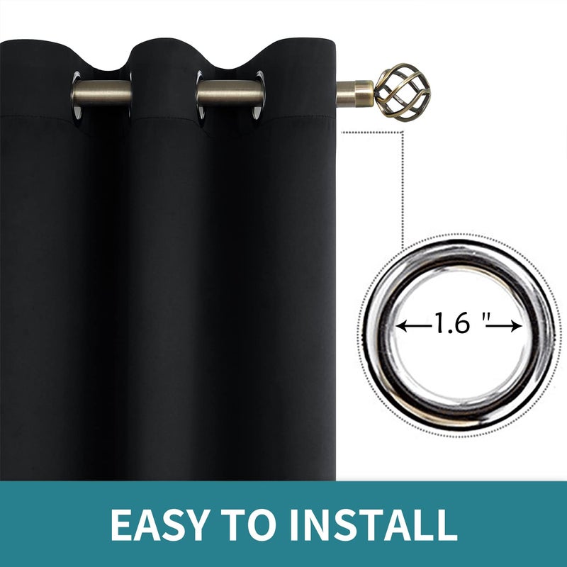 BGment Black Blackout Curtains 84 Inch Long for Living Room - Thermal Insulated Grommet Window Black Out Drapes for Home Decor, 2 Panels, Each 52 Inch Wide - Image 5
