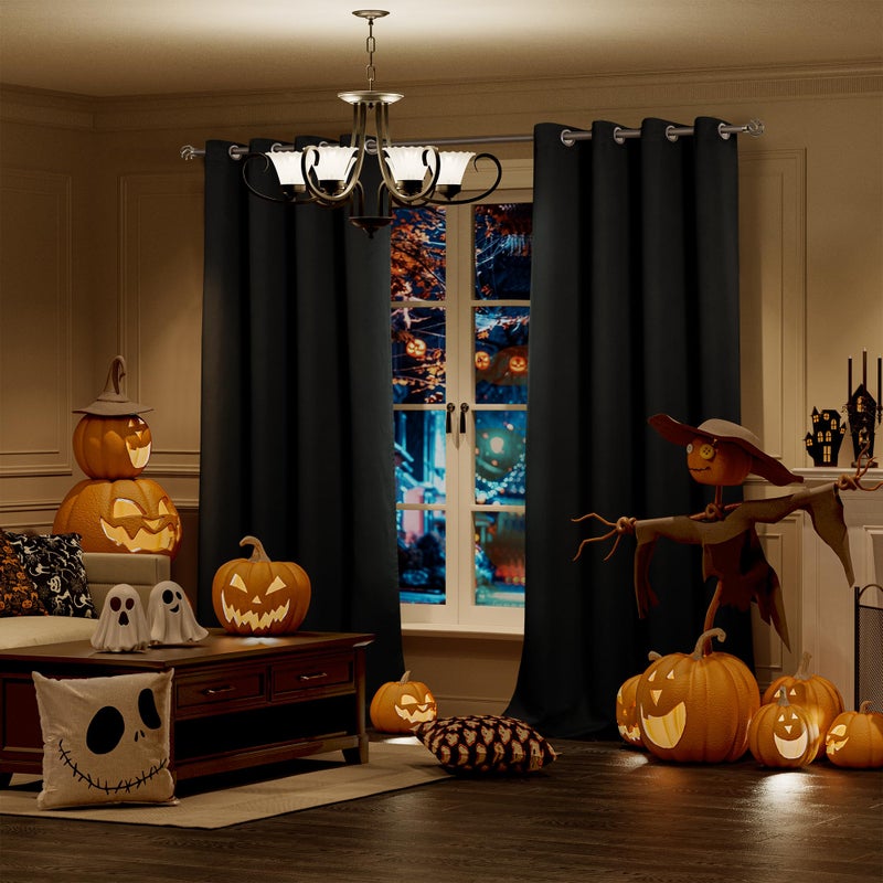 BGment Black Blackout Curtains 84 Inch Long for Living Room - Thermal Insulated Grommet Window Black Out Drapes for Home Decor, 2 Panels, Each 52 Inch Wide - Image 2