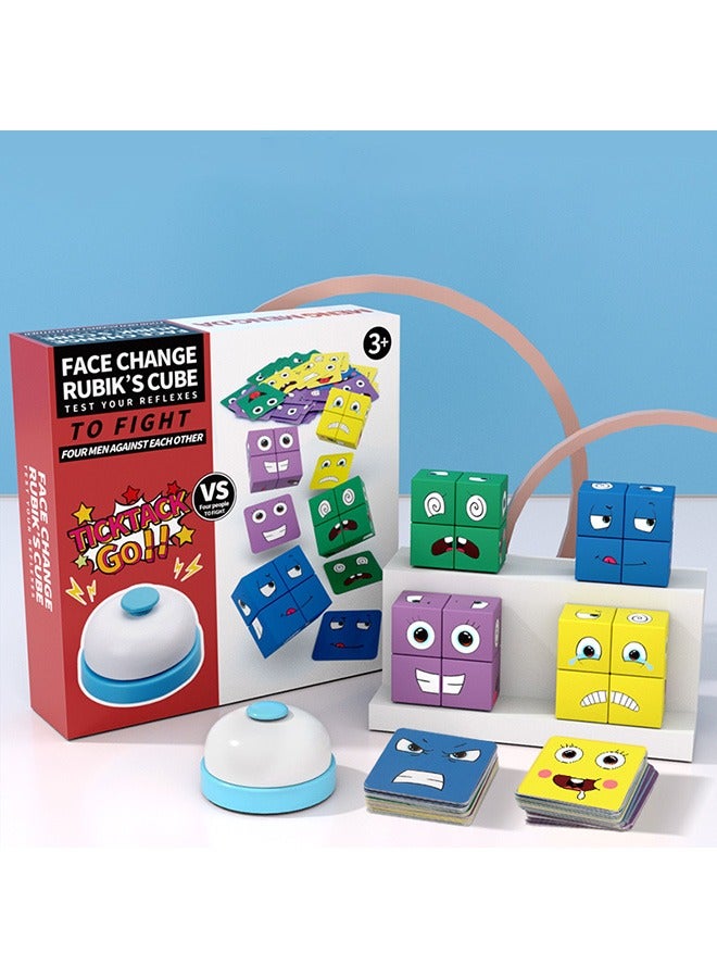 بيوينتي لغز تغيير التعبير الخشبي، لغز مكعبات البناء المطابق لمكعب روبيك، لعبة ألغاز عائلية