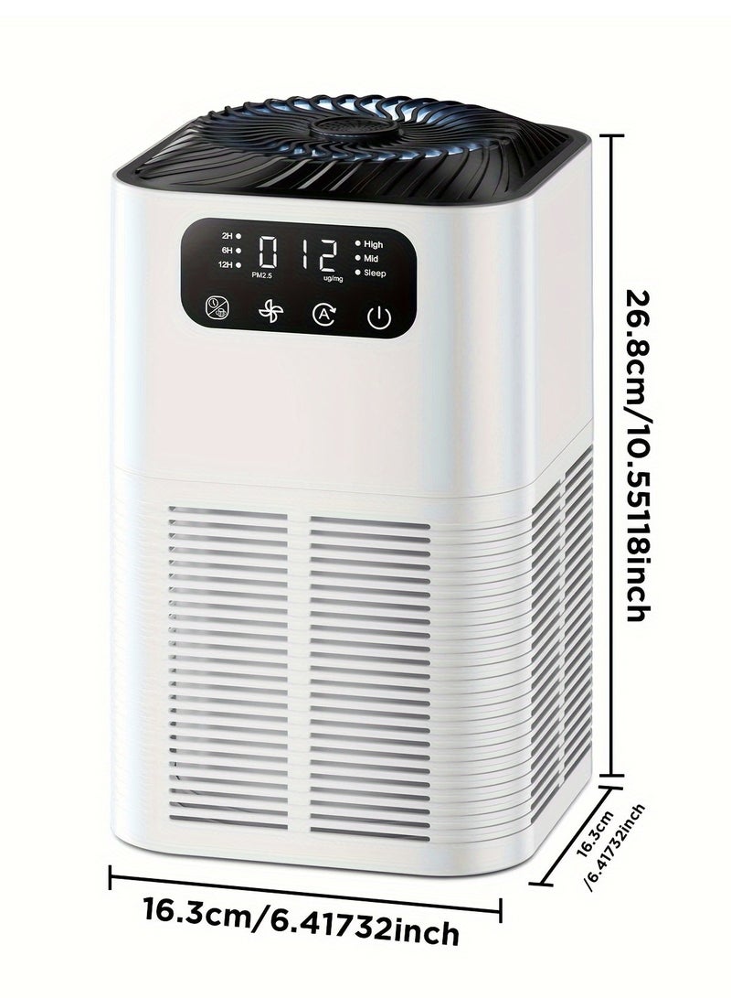 شو وو جهاز تنقية الهواء HEPA 25 ديسيبل فائق الهدوء، نظام ترشيح ثلاثي المراحل مع موزع رائحة الاسترخاء، مع شاشة رقمية، مثالي لغرف النوم وغرف المعيشة والمكتب وأصحاب الحيوانات الأليفة، للغرف الكبيرة حتى 1076 قدمًا مربعًا - Image 2