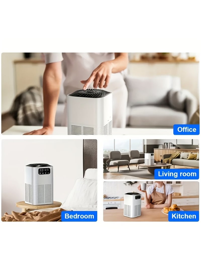 شو وو جهاز تنقية الهواء HEPA 25 ديسيبل فائق الهدوء، نظام ترشيح ثلاثي المراحل مع موزع رائحة الاسترخاء، مع شاشة رقمية، مثالي لغرف النوم وغرف المعيشة والمكتب وأصحاب الحيوانات الأليفة، للغرف الكبيرة حتى 1076 قدمًا مربعًا - Image 3