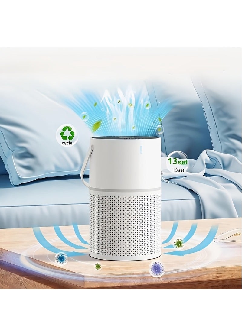 شو وو جهاز تنقية الهواء HEPA 25 ديسيبل فائق الهدوء، نظام ترشيح ثلاثي المراحل مع موزع رائحة الاسترخاء، مع شاشة رقمية، مثالي لغرف النوم وغرف المعيشة والمكتب وأصحاب الحيوانات الأليفة، للغرف الكبيرة حتى 1076 قدمًا مربعًا - Image 4