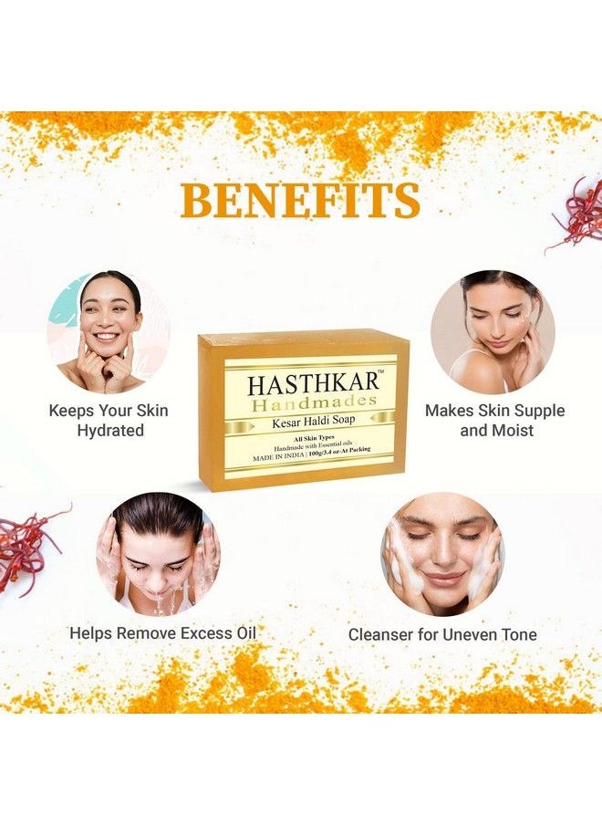 byPurenaturals Hasthkar Handmades Aloevera Honey Soap And Kesar Haldi Handmade Natural Soap (2X2 Gift Combo)  - Image 5