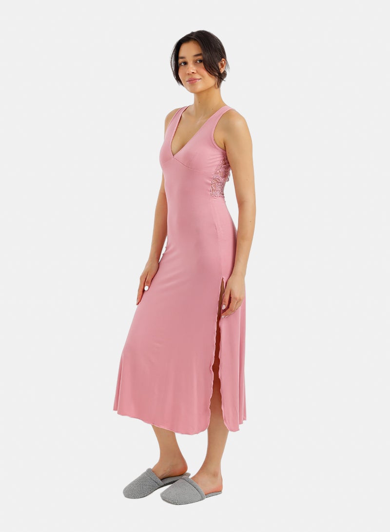 Carina Side-Slit Midi Nightgown - Image 2