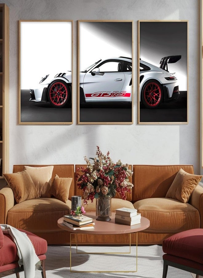 ARTELLY Premium Porsche 911 GT3RS Car Wall Art Painting Set, 3 Big Framed Posters, Multicolor, 13x19 inch Each, Synthetic Wood Frame, Modern Style, Living Room Bedroom Office Decor Large Size Frames - Image 5