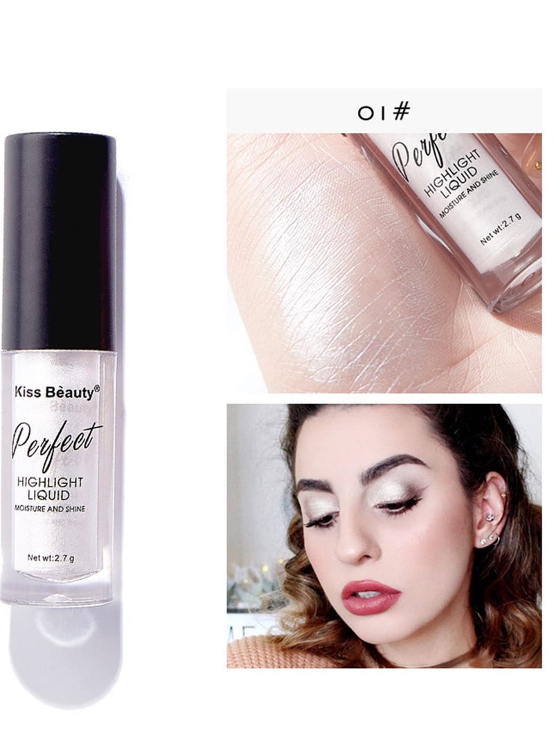 3 Pack Liquid Highlighter Makeup Set Shimmer And Shine Ultra-Smooth Kit For Face Cheekbone Body Glow Bronzer Glitter Highlighters Makeups - Image 5