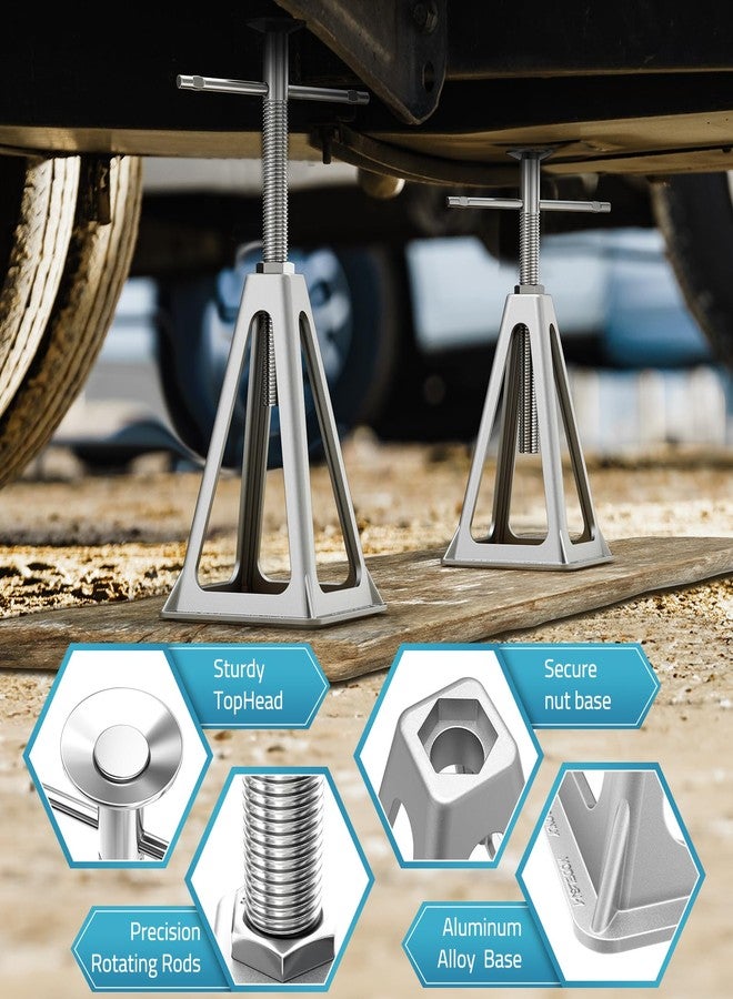 PAULINN RV Stabilizer Jacks 4 Pack, Heavy Duty Aluminum Jack Stands for Travel Trailer Camper, Single Screw Jack Support up to 6000 Lbs, Adjustable from 11 inch to 17 inch - Image 2