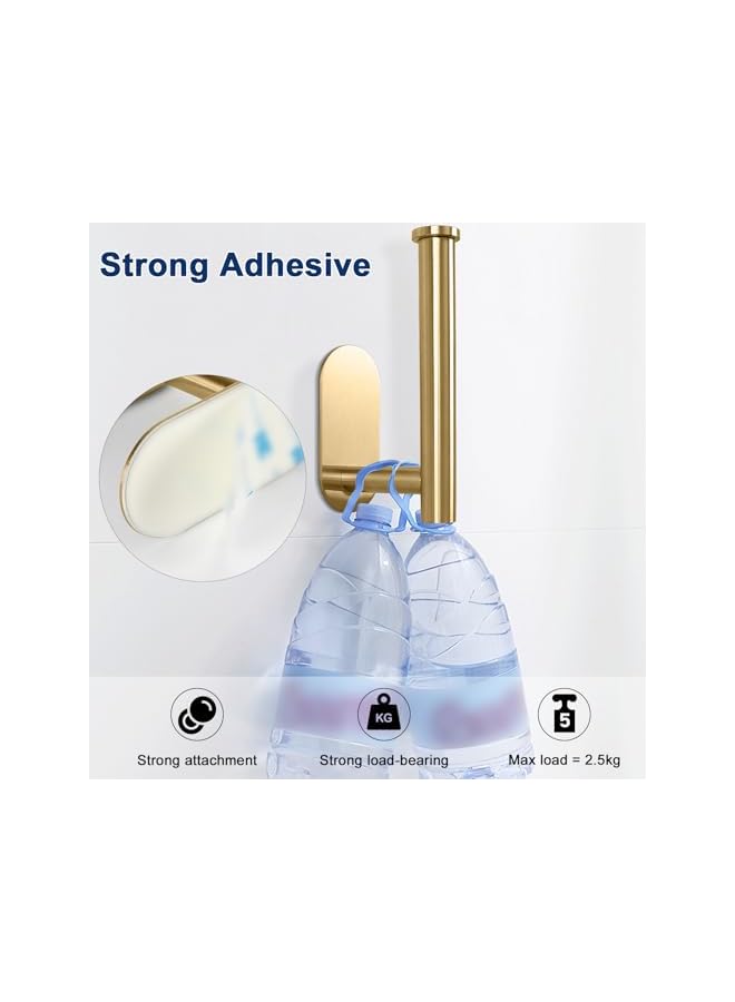 S-TOP Toilet Paper Holder Self Adhesive, Premium Thicken SUS304 Stainless Steel Rustproof Adhesive Toilet Roll Holder no Drilling for Bathroom, Kitchen, Washroom (1 Pack, Brushed Gold) - Image 4