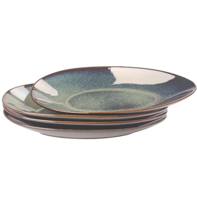 jinsongdafa Serving Platter Olives Plate Set of 4, Large Serving Tray for Entertaining, Porcelain Trays and Platters, Salad Appetizer Tray,Dishwasher & Microwave Safe, 12.4 Inch