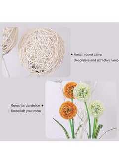 WISFOR Floor Lamp Rattan Floor Light for Living Room Led with 3-Color Dimmable Intensity Vase-Shaped Design and Hand-Woven Ball Limbs Flowers CE Certified 109cm Bulbs Included  - Image 5