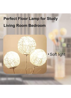 WISFOR Floor Lamp Rattan Floor Light for Living Room Led with 3-Color Dimmable Intensity Vase-Shaped Design and Hand-Woven Ball Limbs Flowers CE Certified 109cm Bulbs Included  - Image 4