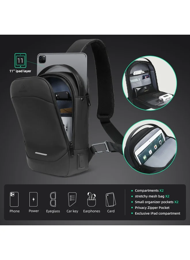 Mobcos Mobcos Side Bag Small Black 7999 Mobcos Side Bag Small Black 7999 Waterproof Anti-Theft Laptop Backpack with USB Charging Port – Slim Oxford Travel & Business Backpack for Men & Women, iPad & Laptop Compartment, Multi-Pocket Organizer Daypack  | Best Price UAE