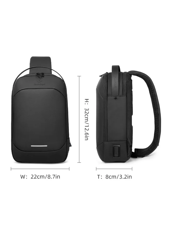 Mobcos Mobcos Side Bag Small Black 7999 Waterproof Anti-Theft Laptop Backpack with USB Charging Port – Slim Oxford Travel & Business Backpack for Men & Women, iPad & Laptop Compartment, Multi-Pocket Organizer Daypack