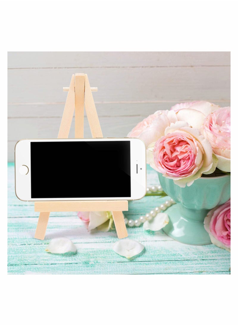 بيوينتي Compact Set of 10 Mini Wooden Easels for Photos Art and Advertisements Stylish Tripod Display for Any Desk  - Image 4