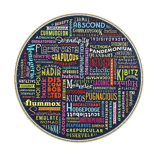 eeBoo 500 Piece Puzzle 100 Great Words Jigsaw Puzzle for Adults Circular with 23 Diameter Made with Recycled Board VegetableBased Ink - Image 5