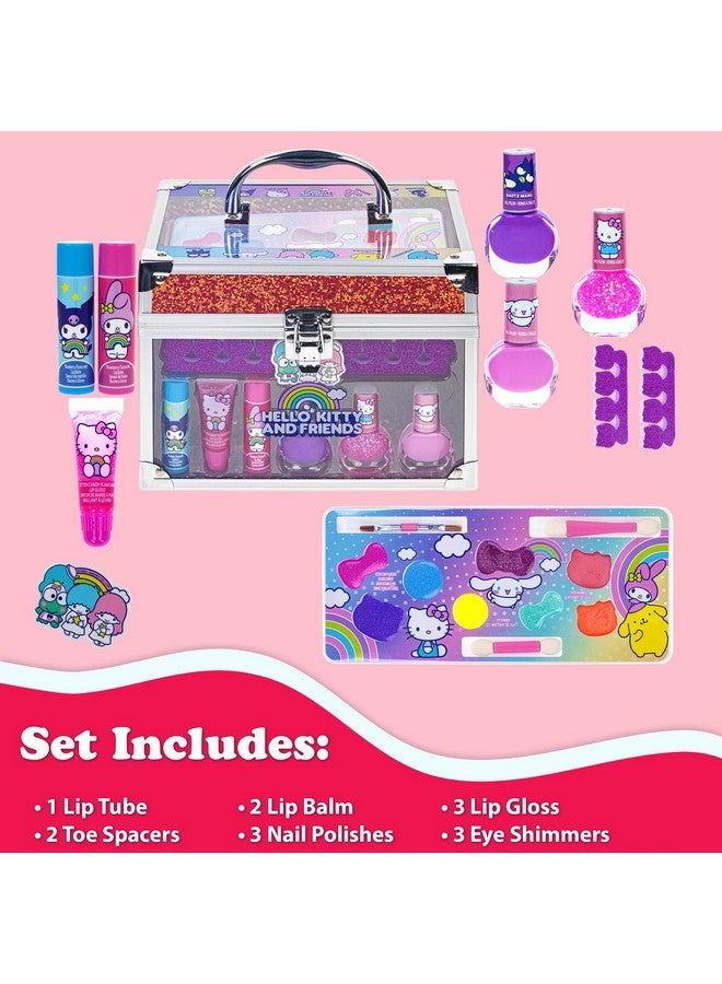 TOWNLEY GIRL Hello Kitty & Friends Townley Girl Train Case Makeup Set For Kids Includes Lip Gloss Eye Shimmer Nail Polish Brushes And More! Perfect For Parties Sleepovers And Makeovers. Nontoxic Ages 3+ - Image 4