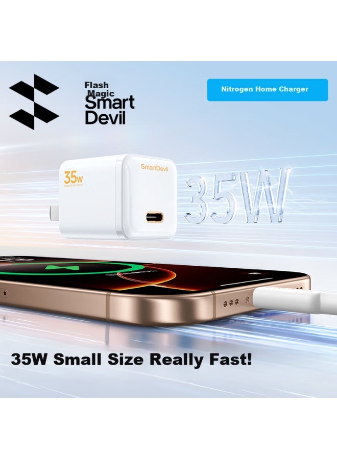 SmartDevil Shanmo 35W Charger, Gan Pd30W, Compatible With Apple Iphone 16E/15 Pro Max/Plus/Apple Phones, Ipad Fast Charging Head, Type-C - Image 1