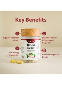 SNAP SUPPLEMENTS مزيج سكر الدم مع البربرين والقرفة و22 مكونًا نشطًا، مكمل غذائي - 60 كبسولة  - Image 5