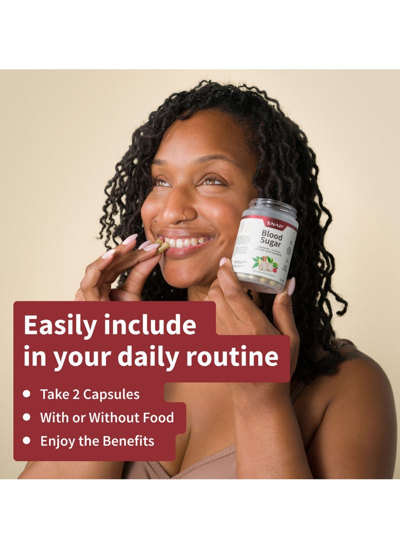 SNAP SUPPLEMENTS - Blood Sugar Berberine, Cinamon and 22 Active Ingredients, Dietary Supplement - 60 Capsules - Image 1