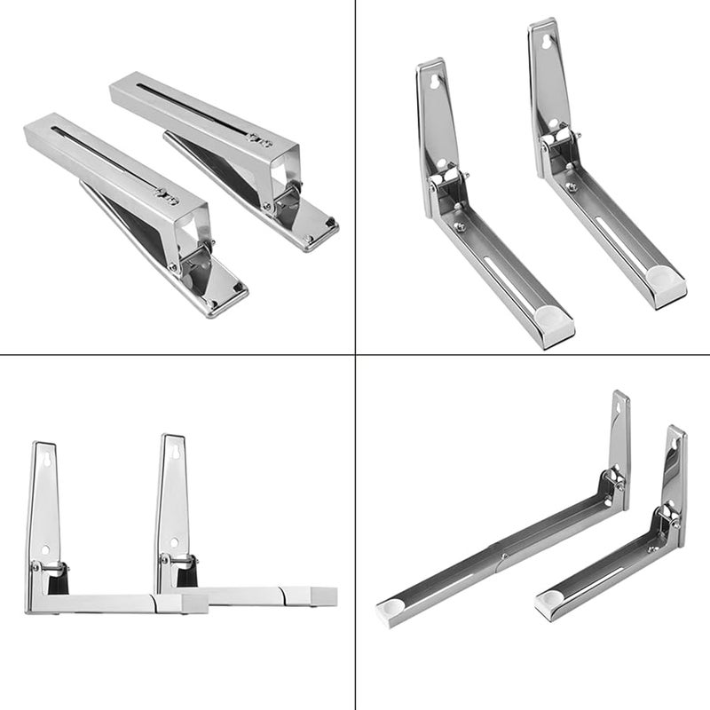 Sturdy Foldable Steel Microwave Oven Wall Mount Bracket Rack Shelf - Image 4