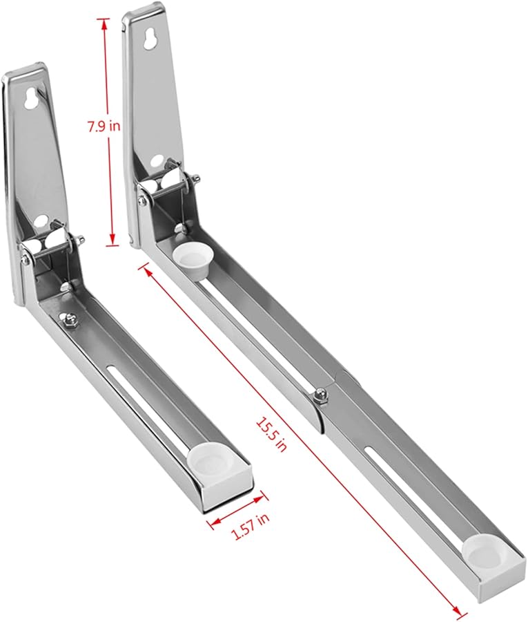 Sturdy Foldable Steel Microwave Oven Wall Mount Bracket Rack Shelf - Image 3