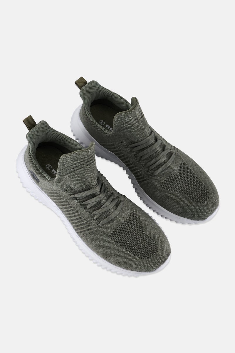 RBX Men Brand Logo Lace Up Running Shoes, Olive  - Image 4