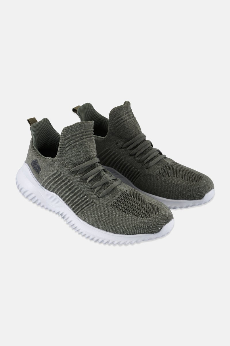 RBX Men Brand Logo Lace Up Running Shoes, Olive  - Image 1