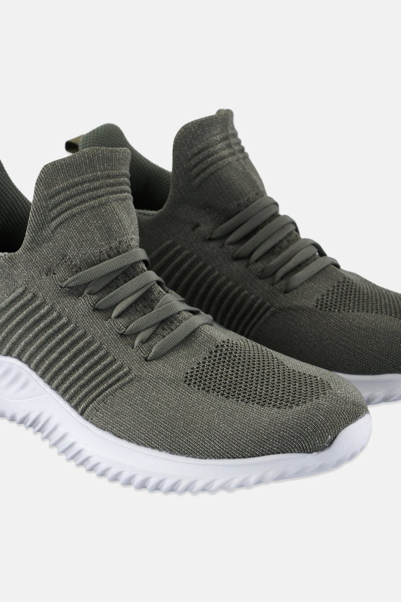 RBX Men Brand Logo Lace Up Running Shoes, Olive  - Image 3