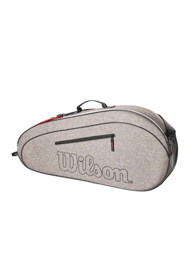 Wilson Team Tennis Bag, Adults, Grey, Holds up to 3 Rackets