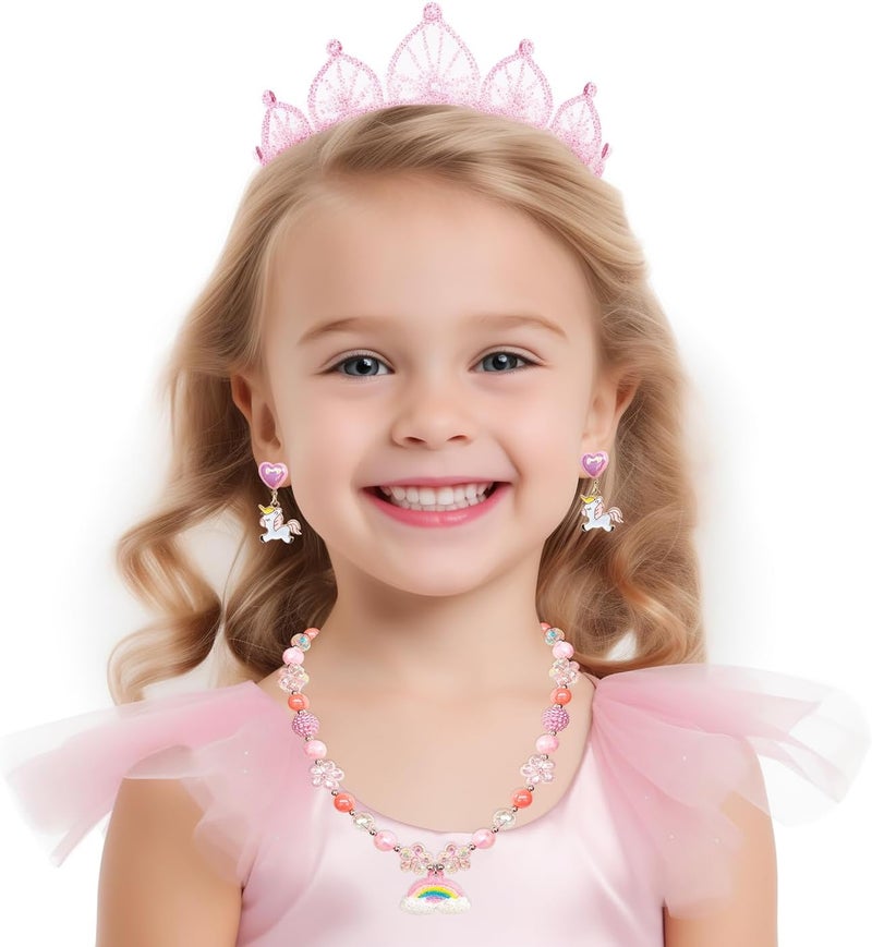 ELEMIRSA 12 Pairs Clip On Earrings Girl Party Favor Princess Clip on Earrings Pretend Play Unicorn Earrings for Little Girl Kids Toddlers Jewelry Set - Image 4