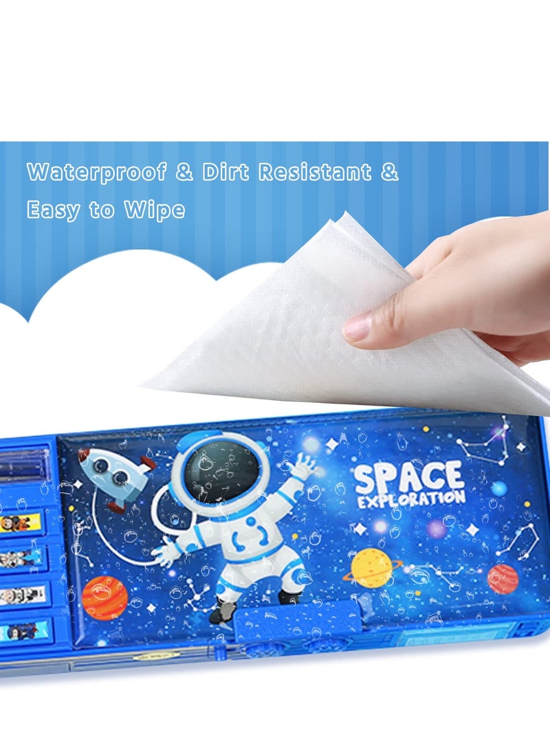 Pop up Multifunction Pencil Case for Boys, Cool Cartoon Pen Box Organizer Stationery, Back to School Gift Birthday Present, Pencil Box for Boys with Whiteboard, Sharpener, Schedule, Blue - Image 5