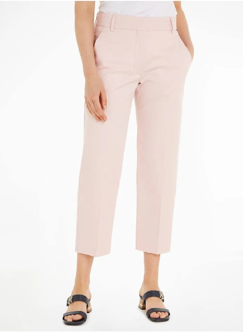 TOMMY HILFIGER Women's Slim Straight Chinos -  Stretch organic cotton blend, Pink