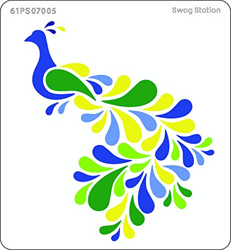 SWAGSTATION Peacock Stencils - Reusable Stencil for Art, Craft, Home Decor, Card Making, Fabric Painting, Wall Painting (6"x6") - Image 2