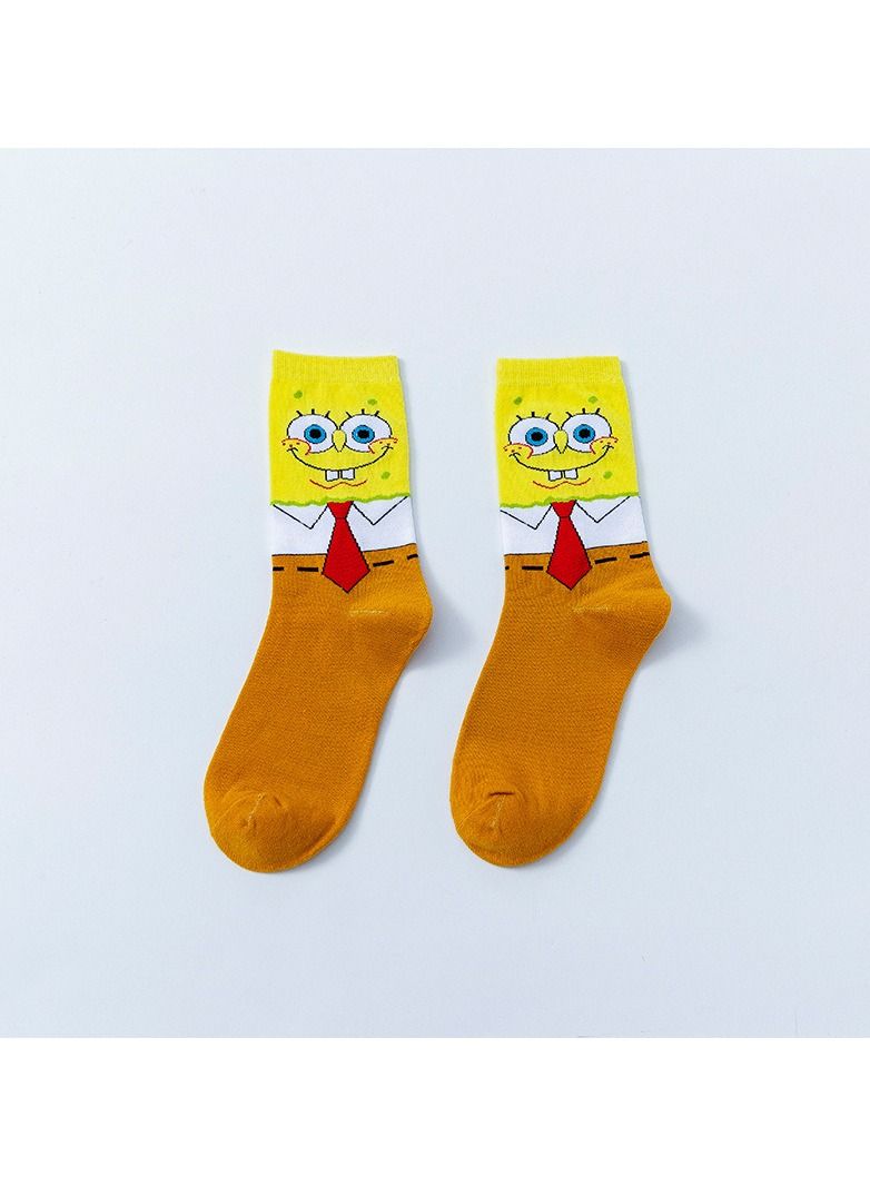 Cotton Personality Cartoon Character Socks Men And Women Casual Socks Creative Hip Hop