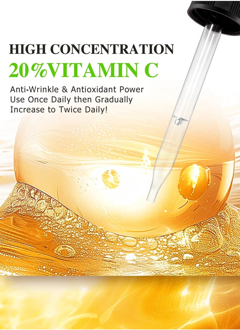 ATOANY 60ml 20% Vitamin C Serum with Vitamin E and Ferulic Acid Serum for Face and Neck Boost Skin Collagen Hydrate and Plump Skin Reduce Fine Lines Anti Aging and Wrinkle Facial Serum  - Image 2