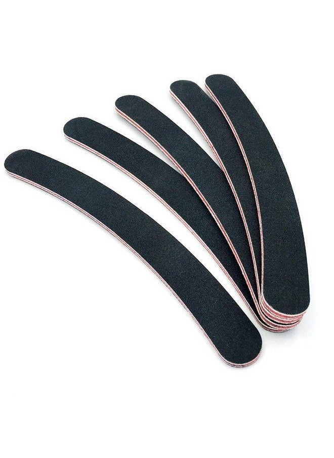 ericotry 12Pcs Black Banana Curved Double Sided Nail Files Polish Emery Board Grit Buffering Sanding Art Manicure Buffer Files Nail Art Tools  - Image 1